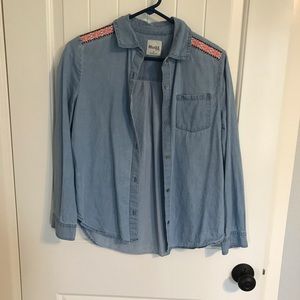 Mudd Long Sleeve Denim Shirt-Size 16